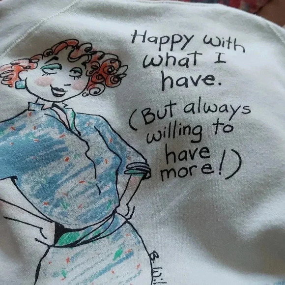 Vintage 80's 90's Raglan Crewneck Sweatshirt Cartoon Babe Hallmark - Picture 1 of 7